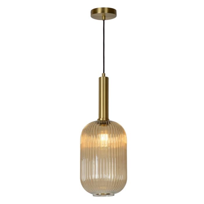 Amberkleurige hanglamp Maloto, glas