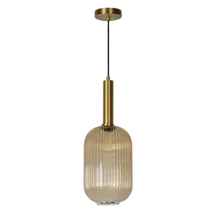 Amberkleurige hanglamp Maloto, glas