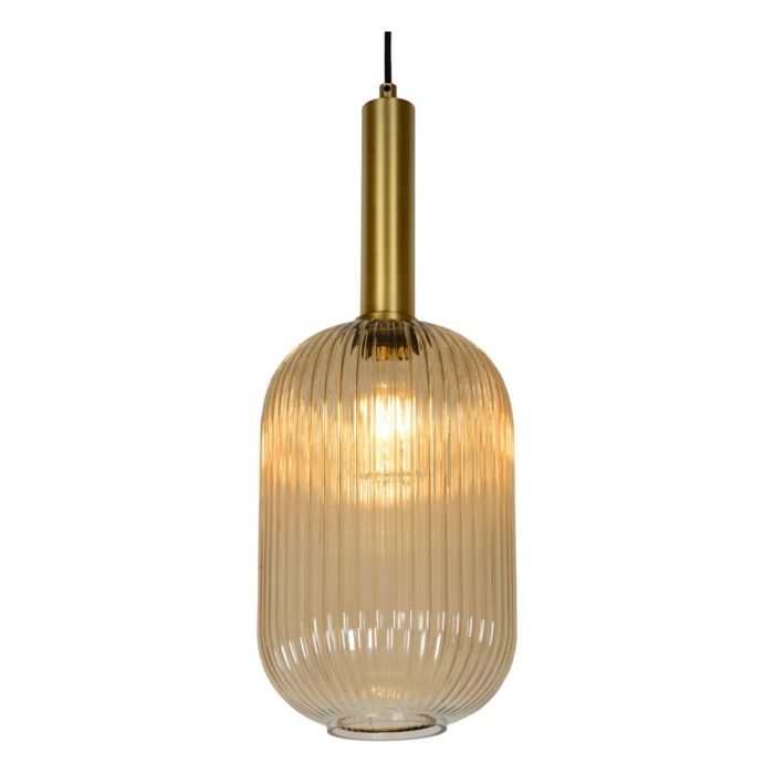 Amberkleurige hanglamp Maloto, glas
