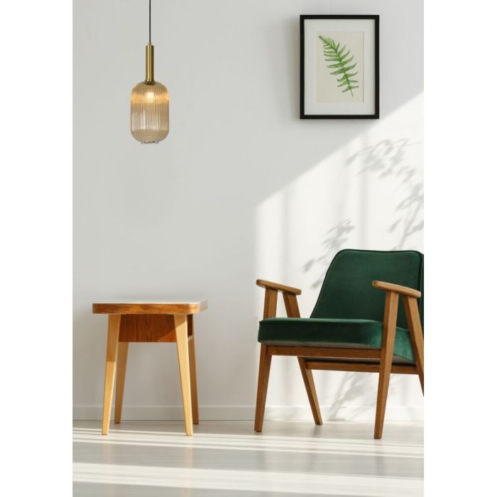 Amberkleurige hanglamp Maloto, glas