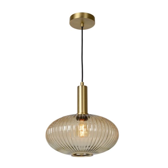 Amberkleurige hanglamp Maloto, glas