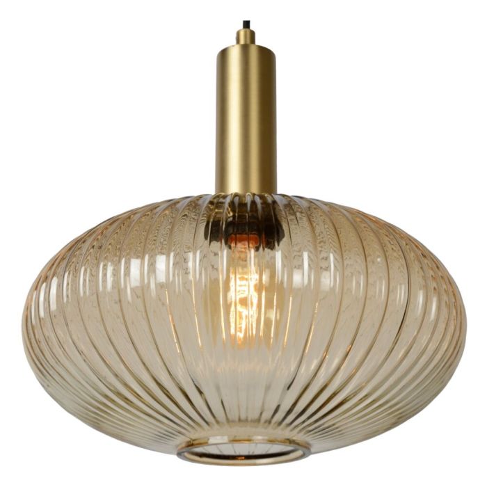 Amberkleurige hanglamp Maloto, glas