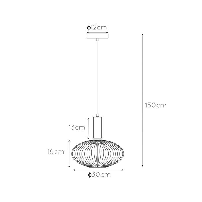 Amberkleurige hanglamp Maloto, glas