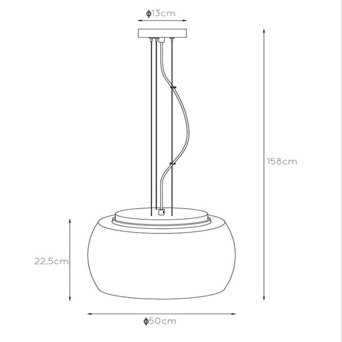 Grijze hanglamp modern, Olivia