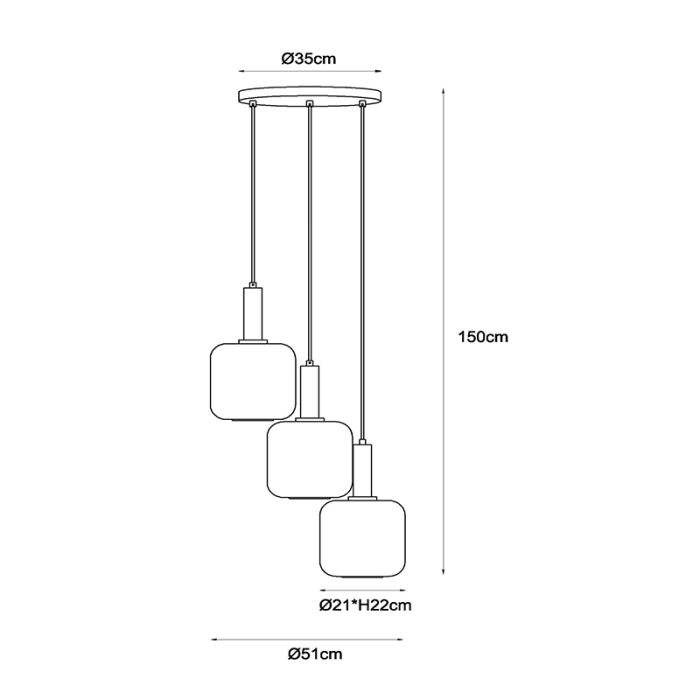 Zwarte hanglamp modern, Eloise