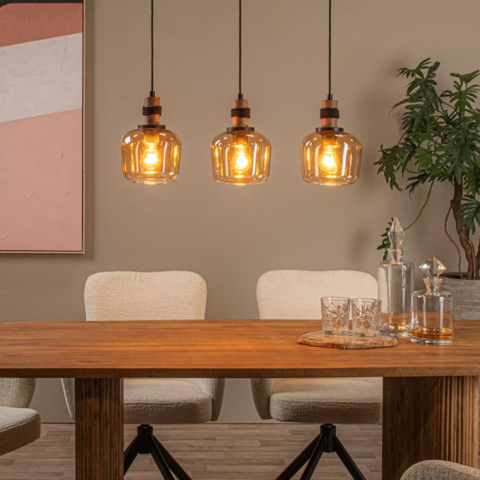 Amberkleurige hanglamp retro, Ilona