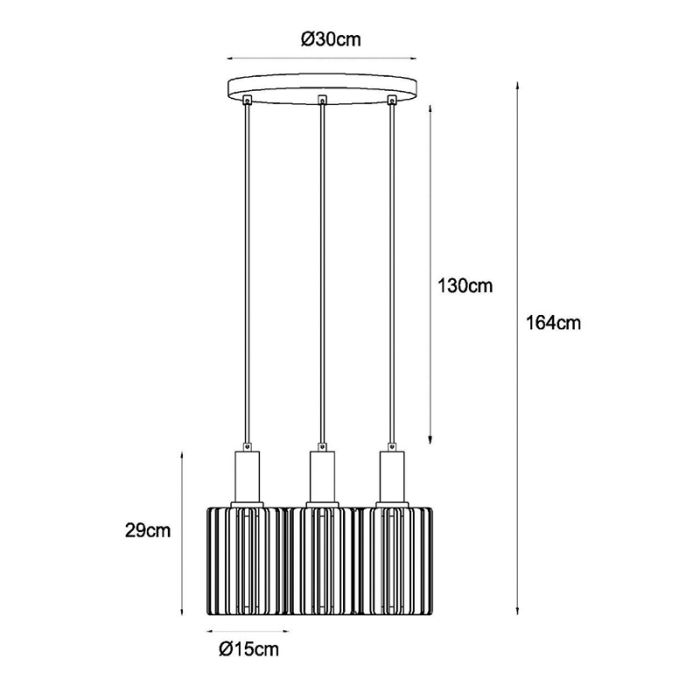 Zwarte hanglamp modern, Lambres