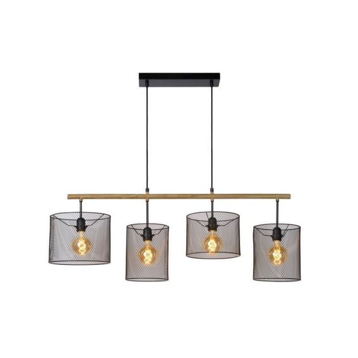 Zwarte hanglamp Baskett, Rond