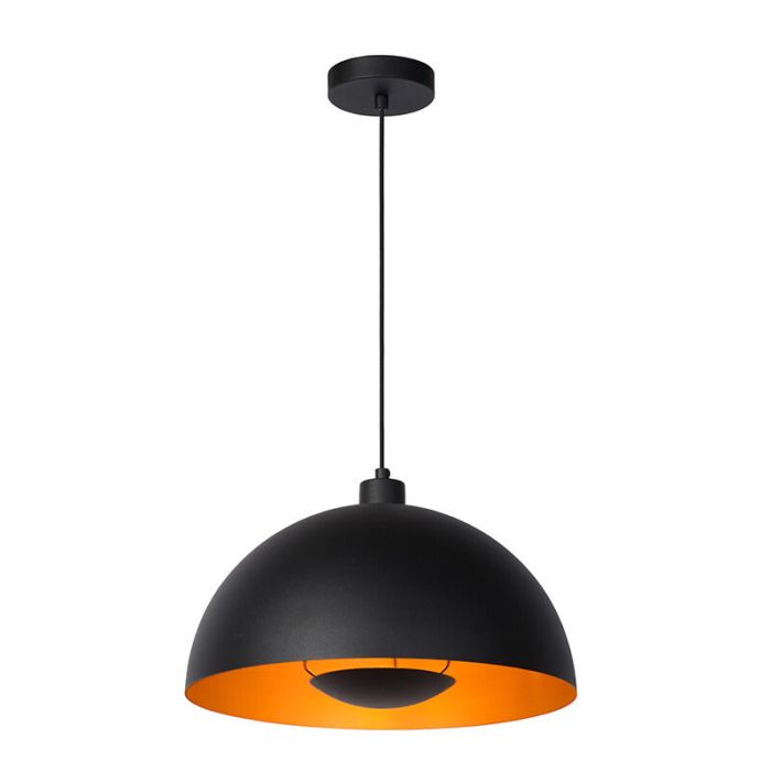 Zwarte moderne hanglamp, Siemon, metaal