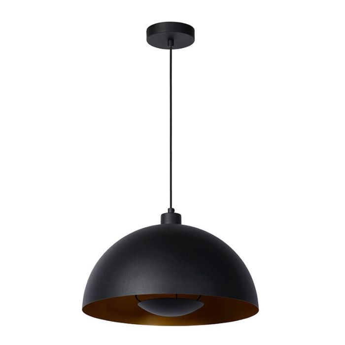Zwarte moderne hanglamp, Siemon, metaal