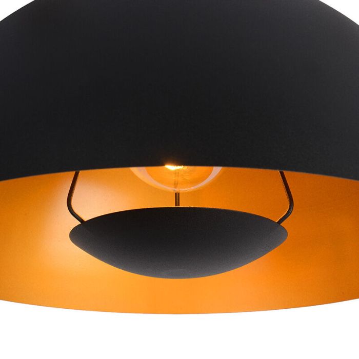Zwarte moderne hanglamp, Siemon, metaal