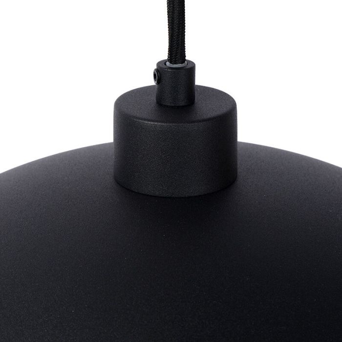 Zwarte moderne hanglamp, Siemon, metaal