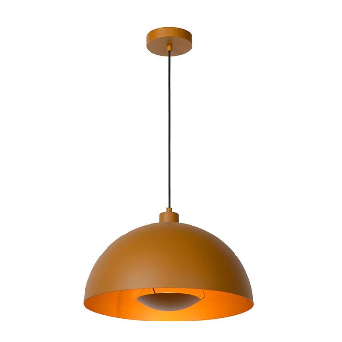 Gele moderne hanglamp, Siemon, metaal