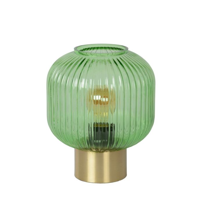 Groene tafellamp Maloto, glas