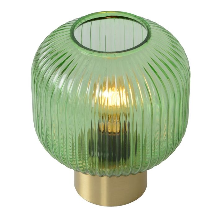 Groene tafellamp Maloto, glas