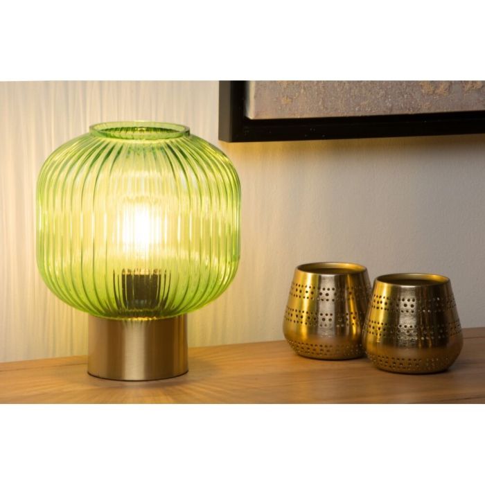Groene tafellamp Maloto, glas