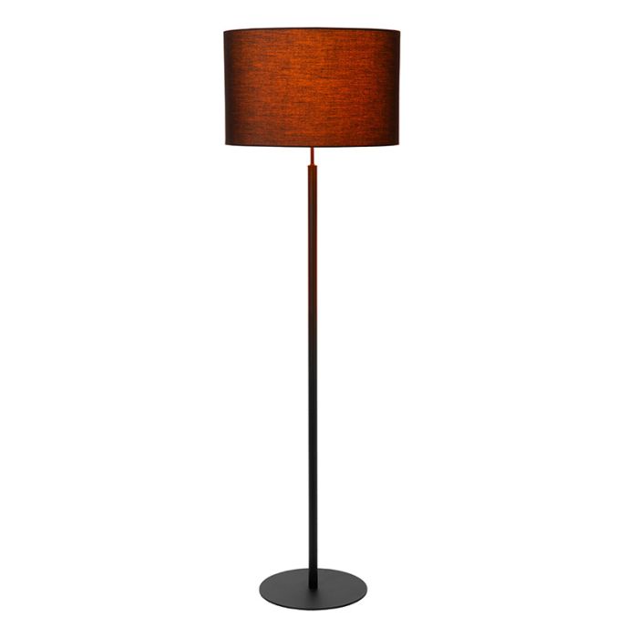 Zwarte vloerlamp landelijk, Maya, met schakelaar