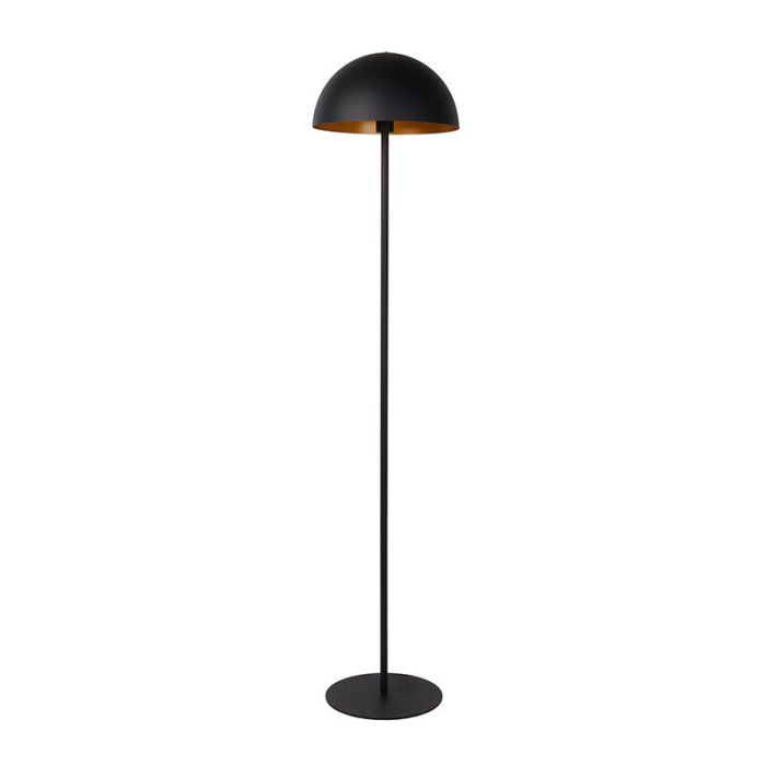 Zwarte moderne vloerlamp, Siemon, metaal