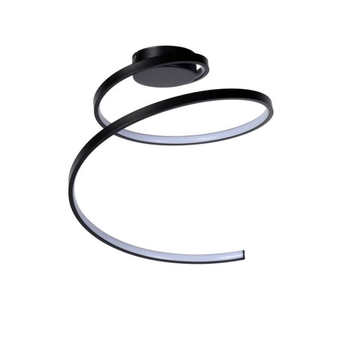 Zwarte plafonniere Maxence, kunststof, 24w warm wit