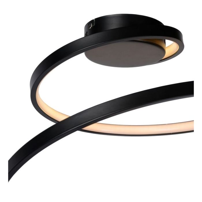 Zwarte plafonniere Maxence, kunststof, 24w warm wit