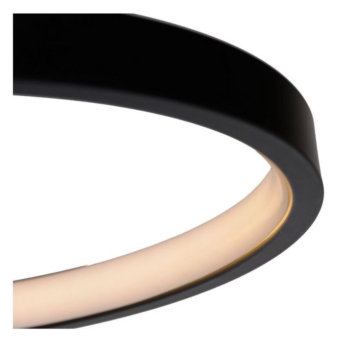 Zwarte plafonniere Maxence, kunststof, 24w warm wit