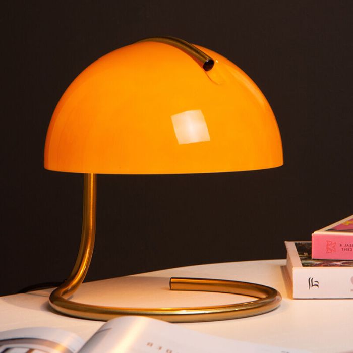 Oranje tafellamp retro, Cato, met schakelaar