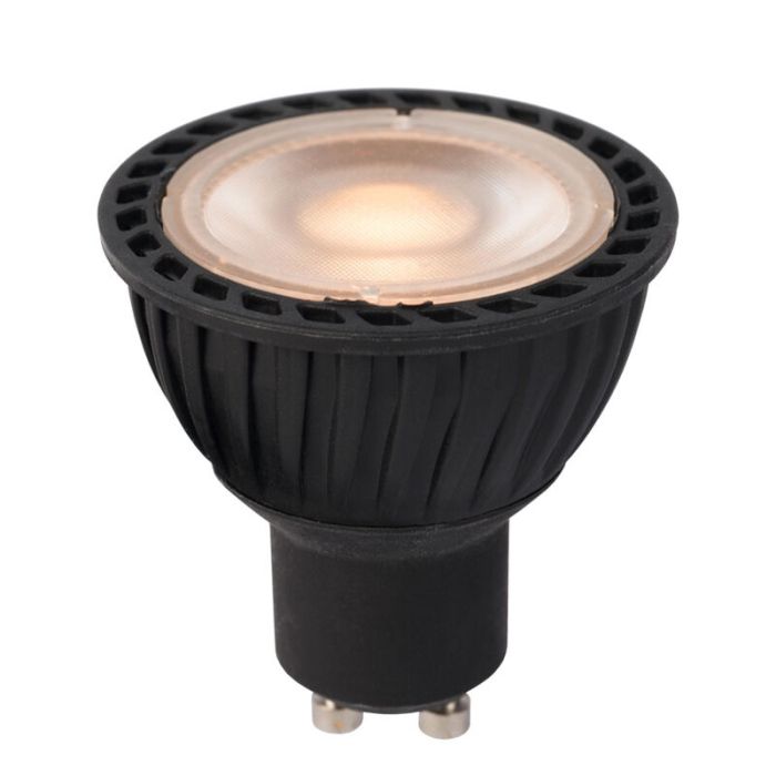 Lucide 3 staps dimbare LED lamp GU10, Jordan, zwart, 5W, 2200K
