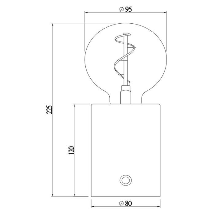 Grijze oplaadbare tafellamp modern, Vivo, met touchdimmer