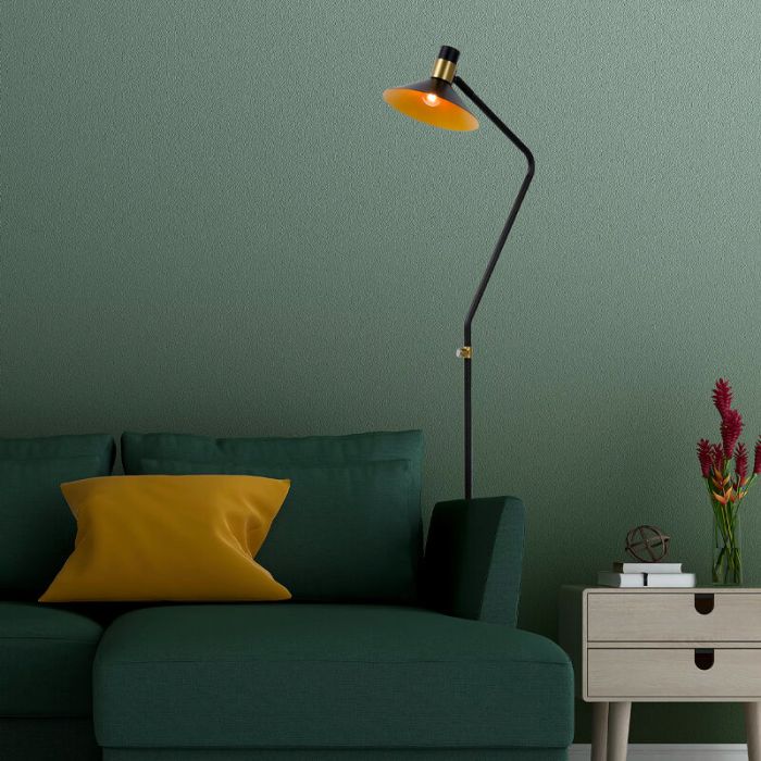 Zwarte vloerlamp Pepijn, staal
