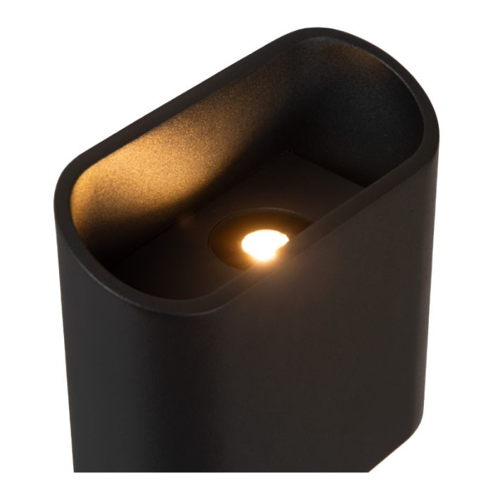Zwarte up down wandlamp modern, Atila, 5W, 2700K LED, IP65