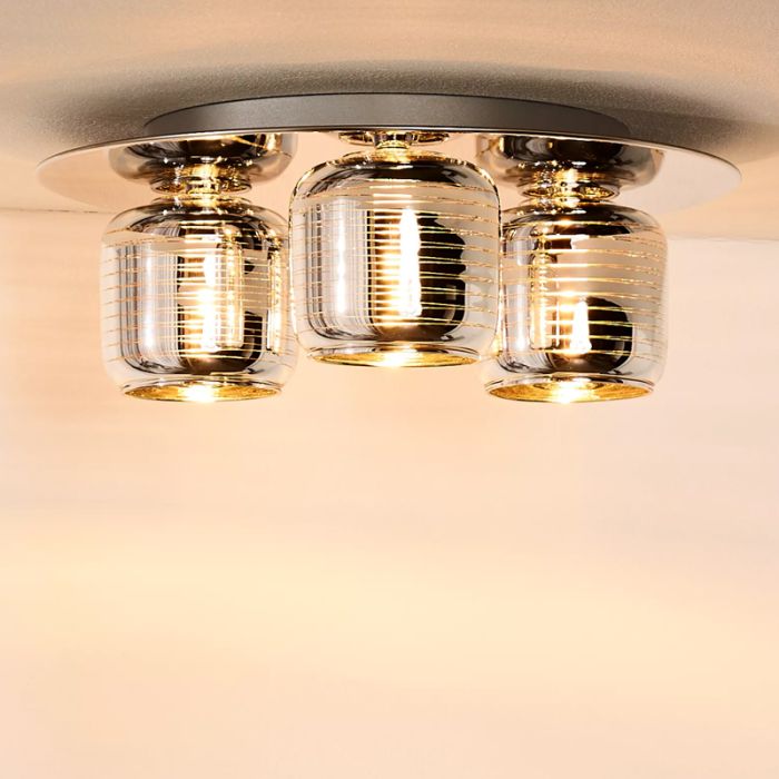 Moderne plafondlamp Eryn, Chroom en Goud