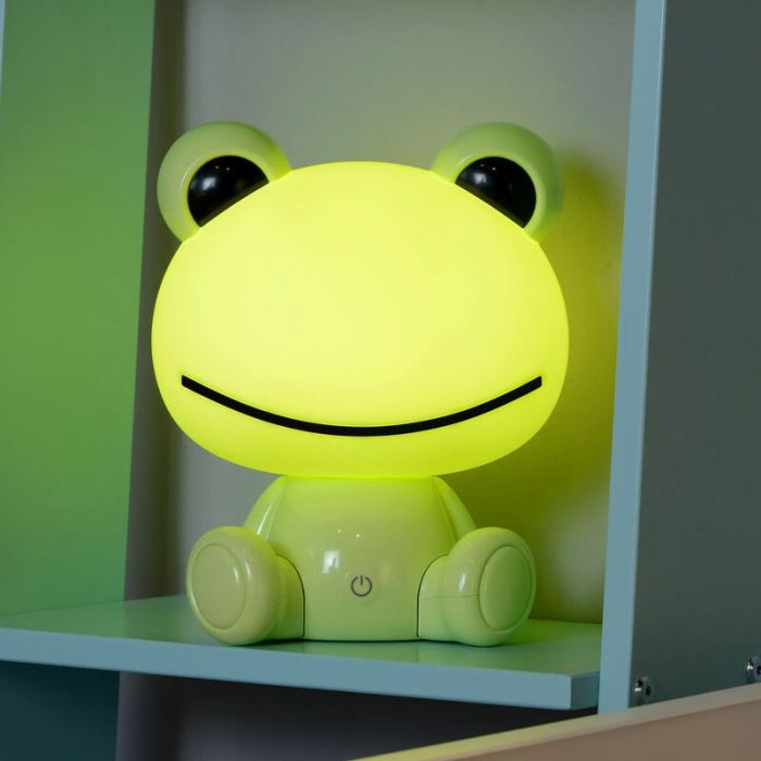 Groene kinderkamer tafellamp, Dodo Kikker, 3W, 4000K LED