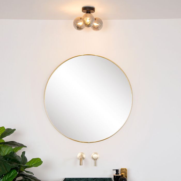 Zwarte badkamer plafondlamp modern, Trudy, IP44