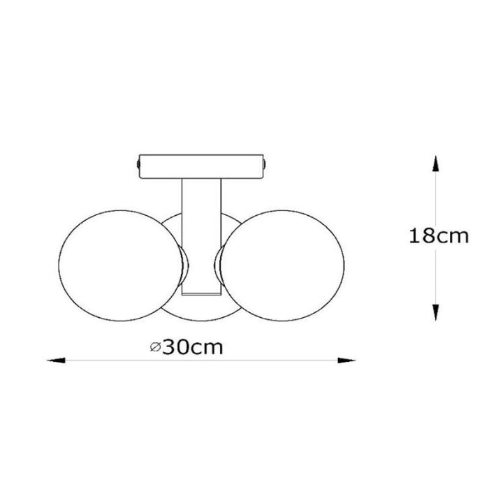 Zwarte badkamer plafondlamp modern, Trudy, IP44