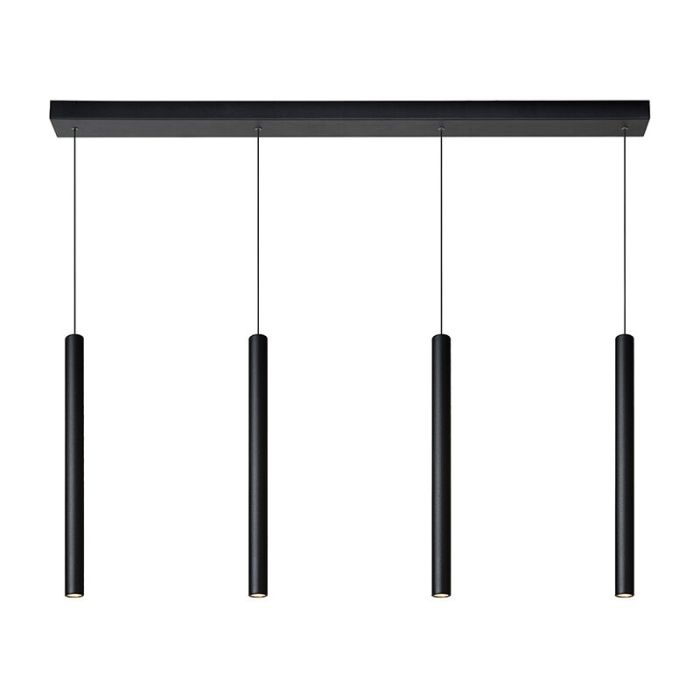 Zwarte moderne hanglamp, Lorenz, aluminium