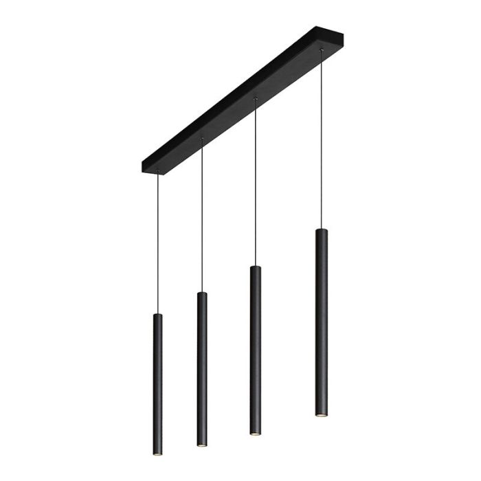 Zwarte moderne hanglamp, Lorenz, aluminium