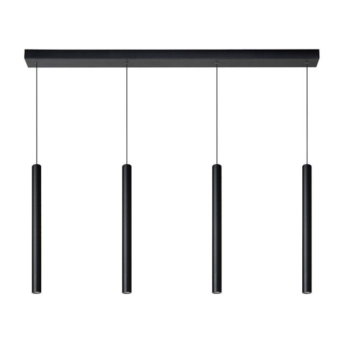 Zwarte moderne hanglamp, Lorenz, aluminium