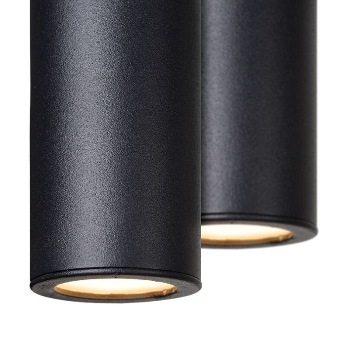 Zwarte moderne hanglamp, Lorenz, aluminium