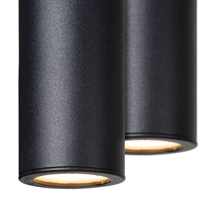 Zwarte moderne hanglamp, Lorenz, aluminium