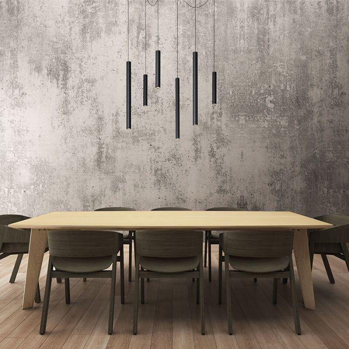 Zwarte moderne hanglamp, Lorenz, aluminium