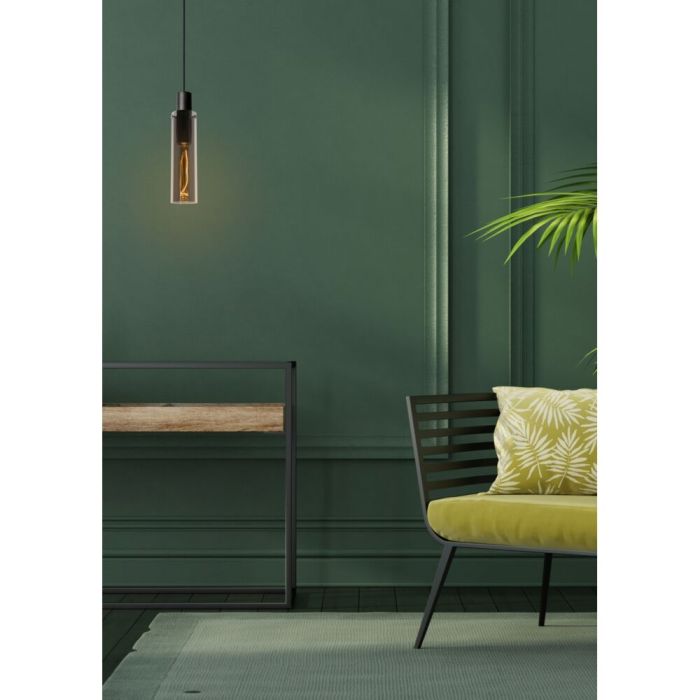 Grijze hanglamp Orlando, glas