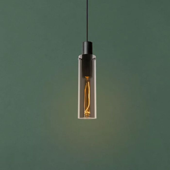 Grijze hanglamp Orlando, glas