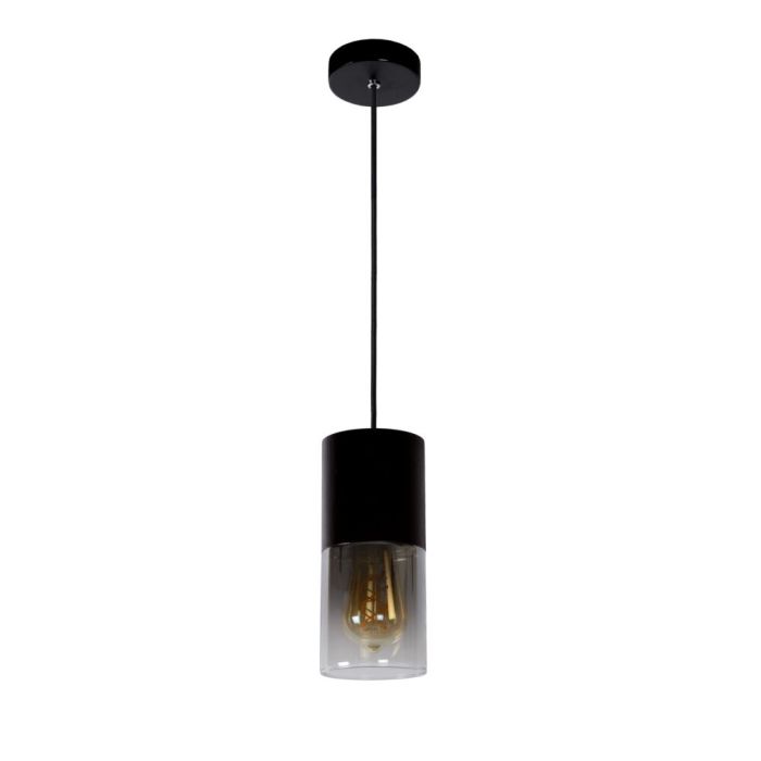Zwarte hanglamp Zino, glas