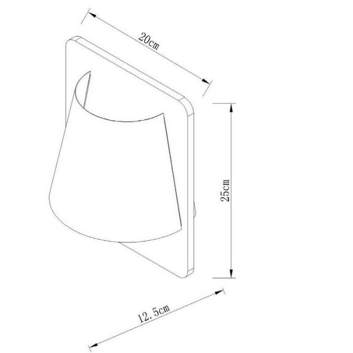 Licht hout wandlamp Idaho, Rechthoek