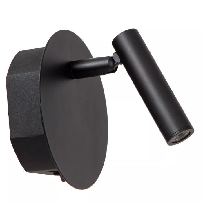 Zwarte bedlamp modern, Jolijn, 2W, 3000K LED, met schakelaar
