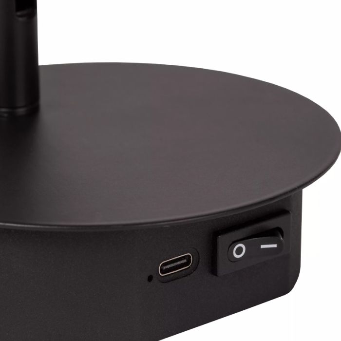 Zwarte bedlamp modern, Jolijn, 2W, 3000K LED, met schakelaar