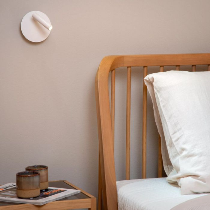 Witte bedlamp modern, Jolijn, 2W, 3000K LED, met schakelaar