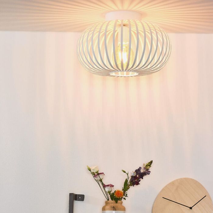 Witte plafonniere Manuela, Rond