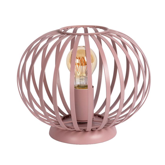 Roze tafellamp Merlina, metaal