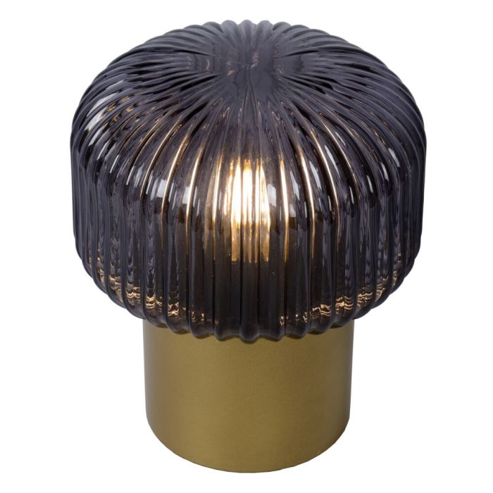 Gouden tafellamp Jany, glas